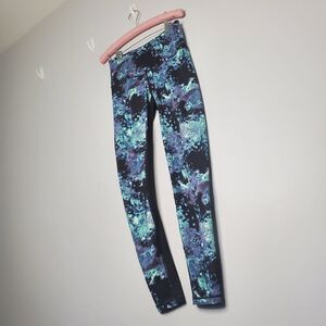 Victoria's Secret S Workout Leggings Oil Spill Wonderland Black Purple Blue VSX
